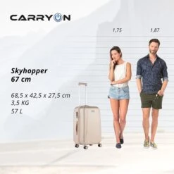 CarryOn Skyhopper 4-Delige Kofferset S/S/M/L Champagne -Verkoop Reisopslag image 1477