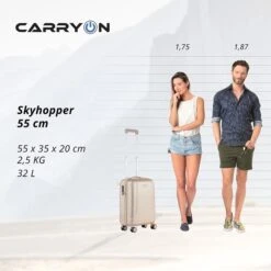 CarryOn Skyhopper 4-Delige Kofferset S/S/M/L Champagne -Verkoop Reisopslag image 1479