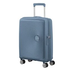 American Tourister Soundbox Spinner 55 Expandable Stone Blue -Verkoop Reisopslag image 18