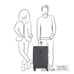 Guess Berta 28 In 8-Wheeler Coal Logo -Verkoop Reisopslag image 2112