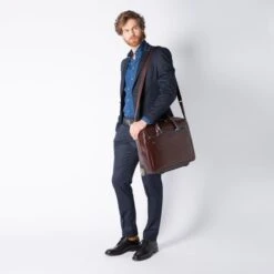 Piquadro Black Square Briefcase With Wheels Brown -Verkoop Reisopslag image 2372