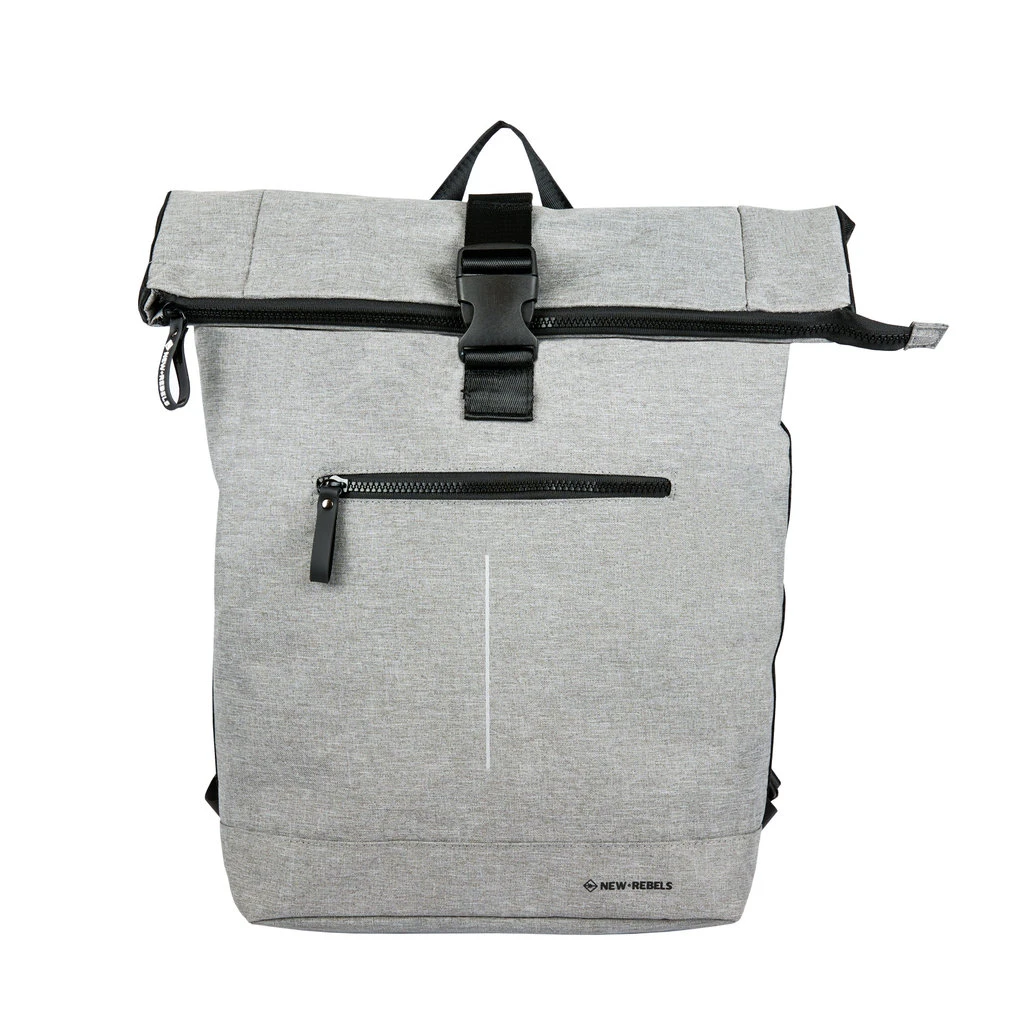 New Rebels ® Boyan Hickory Rolltop Backbag Recyled Nylon Grijs 8 New Rebels ® Boyan Hickory Rolltop Backbag Recyled Nylon Grijs - Image 6